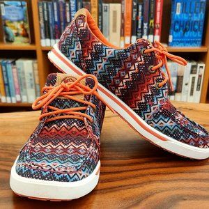 WOMEN'S TWISTED X "HOOEY LOPER" AZTEC PRINT SHOES Size 7.5M